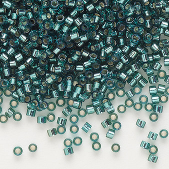 DB0607 - 11/0 - Miyuki Delica - Transparent Silver Lined Teal - 7.5gms - Cylinder Seed Beads