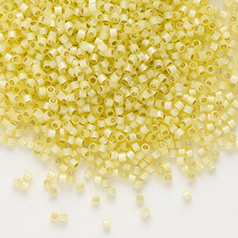 DB0623 - 11/0 - Miyuki Delica - Transparent Silver Lined Opal Light Yellow - 7.5gms - Cylinder Seed Beads