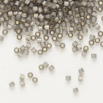 DB0631 - 11/0 - Miyuki Delica - Transparent Silver Lined Opal Dark Grey - 7.5gms - Cylinder Seed Beads