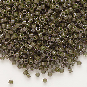 DB0657 - 11/0 - Miyuki Delica - Opaque Olive Drab - 7.5gms - Cylinder Seed Beads