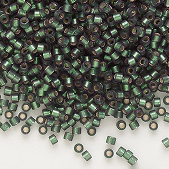 DB0690 - 11/0 - Miyuki Delica - Translucent Silver-Lined Semi-Matte Leaf Green – 7.5gms - Cylinder Seed Beads