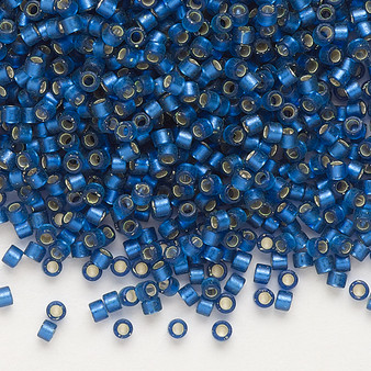 DB0693 - 11/0 - Miyuki Delica - Transparent Silver Lined Frosted Med Blue - 7.5gms - Cylinder Seed Beads