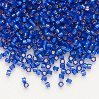 DB0696 - 11/0 - Miyuki Delica - Transparent Silver Lined Frosted Cobalt - 7.5gms - Cylinder Seed Beads