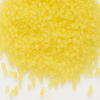 DB0743 - 11/0 - Miyuki Delica - Translucent Matt Yellow - 7.5gms - Cylinder Seed Beads