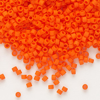 DB0752 - 11/0 - Miyuki Delica - Opaque Matt Orange - 7.5gms - Cylinder Seed Beads