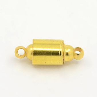 Magnetic Clasp - Large Locking Barrel 22mm x 8mm with loops Gold - 4 pack