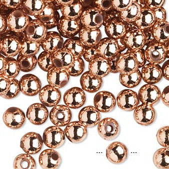 10gms Acrylic Round 6mm beads Copper (approx 100 beads)