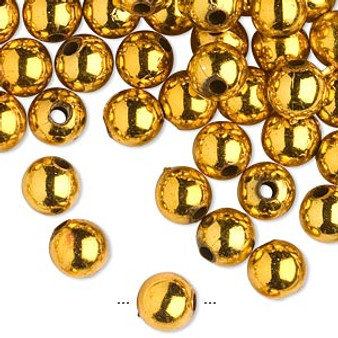 10gms Acrylic Round 8mm beads Shiny Gold (approx 40 beads)