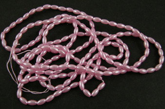15 grams Acrylic Rice beads, 3mm x 6mm (approx 500+) Pink