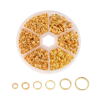 1 Box Split Rings - 4mm/5mm/6mm/7mm/8mm/10mm - Gold (110gm box)