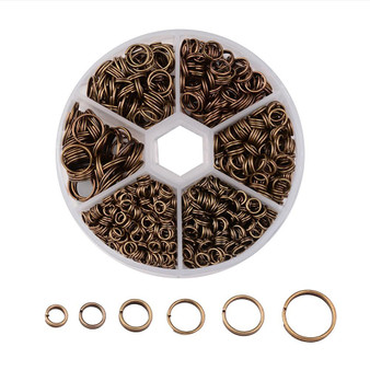 1 Box Split Rings - 4mm/5mm/6mm/7mm/8mm/10mm - Ant Bronze (110gm box)