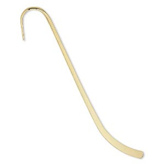 Bookmark, gold-plated steel, 5-inches long with 1.5mm hole. Sold per pkg of 2.