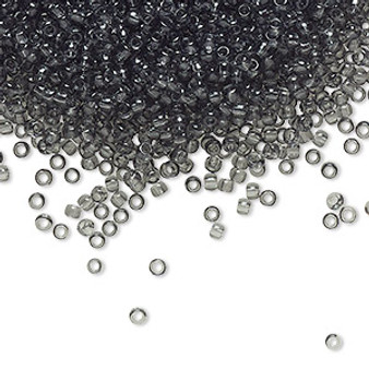 Seed bead, TOHO BEADS®, glass, transparent grey, (TR-11-9B), #11 round. Sold per 7.5-gram pkg.