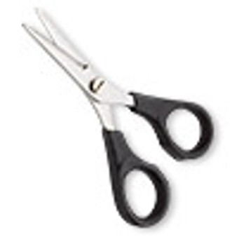 Scissors, stainless steel and plastic, black, 4-1/2 x 2 inches. Sold individually.