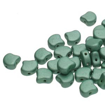 GNK8723980-79051  - 7.5mm - Matubo Czech - Met Suede Lt Green - 10gm bag (approx 38 beads) - Glass Ginko Bead