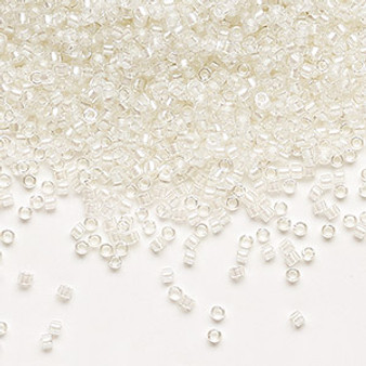DB1701 - 11/0 - Miyuki Delica - Translucent Rainbow White Pearl Lined Pale Beige -  7.5gms - Cylinder Seed Beads