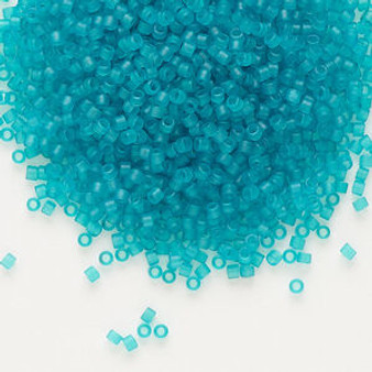 LAST STOCK: DB0786 - 11/0 - Miyuki Delica - Translucent Matt Dyed Teal - 7.5gms - Cylinder Seed Beads
