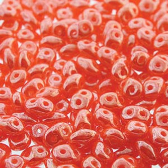 Last Stock: Super Duo Beads 2.5*5mm 20gm bag - Op Orange White Lustre - 593140-14400