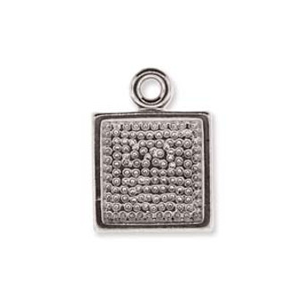 5 x Silver Plated Square Pendant base 10.5mm x 14mm