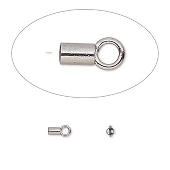 Crimp end, gunmetal-plated brass, 3.5x2mm tube with loop, 1.5mm inside diameter. Sold per pkg of 10.