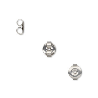 Earnut, stainless steel, 7x6mm round. Sold per pkg of 10 pairs.