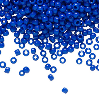 Seed bead, TOHO BEADS®, glass, Opaque Navy Blue, (TR-08-48), #8 round. Sold per 50-gram pkg.