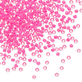 TR-11-971 - 11/0 - TOHO BEADS® - Opaque Neon Pink-Lined Matte Crystal - 7.5gms - Glass Round Seed Beads