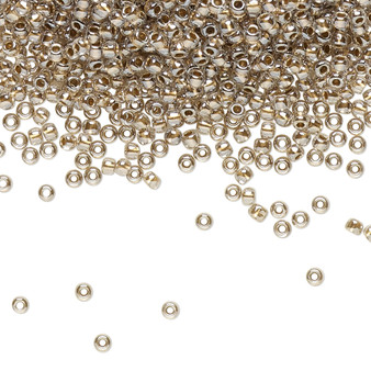 TR-11-989 - 11/0 - TOHO BEADS® - Transparent Gold-Lined Crystal Clear - 7.5gms - Glass Round Seed Beads