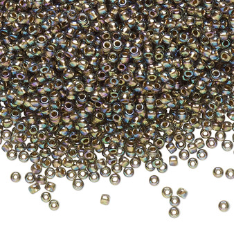 TR-11-999 - 11/0 - TOHO BEADS® - Translucent Gold-Lined Rainbow Black Diamond - 7.5gms - Glass Round Seed Beads