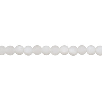 Bead, snow quartz (natural), matte, 4mm round with 0.5-1.5mm hole, B grade, Mohs hardness 7. Sold per 8-inch strand, approximately 50 beads.