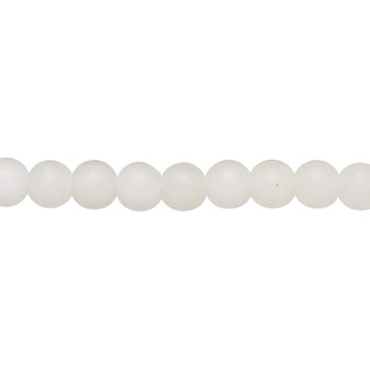 Bead, snow quartz (natural), matte, 6mm round with 0.5-1.5mm hole, B grade, Mohs hardness 7. Sold per 8-inch strand, approximately 35 beads.