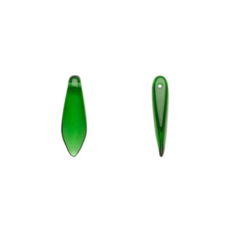 5814 - 15.5 x 5mm - Czech - Emerald Green - 1 Strand (Approx 140 beads) - Top Drilled Glass Daggers