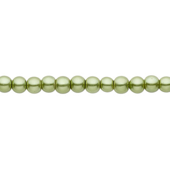 4mm - Celestial Crystal® - Medium Green - 2 Strands - Round Glass Pearl