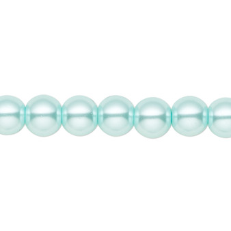 8mm - Celestial Crystal® - Aqua Blue - 2 Strands - Round Glass Pearl
