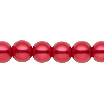 10mm - Celestial Crystal® - Red - 2 Strands - Round Glass Pearl