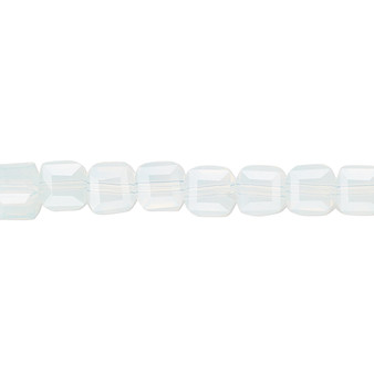 6mm - Celestial Crystal® - Transparent Frosted Clear - 16" Strand  - 18 Facet Cube