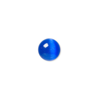 10mm - Blue - 10pk - Glass Cats Eye Cabochon - Calibrated Round - Quality Grade