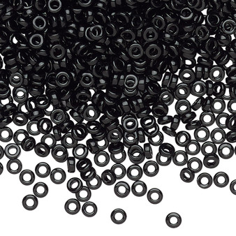 SPR3-401 - 3 x 1.3mm - Miyuki - Op Black - 10gms (Approx 650 beads) - Glass Rondelle Beads