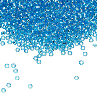 TR-11-23B - 11/0 - TOHO BEADS® -  Transparent Silver-Lined Dark Aqua - 50gms - Glass Round Seed Beads