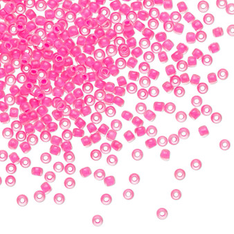 TR-11-971 - 11/0 - TOHO BEADS® -  Opaque Neon Pink-Lined Matte Crystal - 50gms - Glass Round Seed Beads