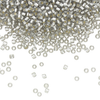TR-11-29AF - 11/0 - TOHO BEADS® - Translucent Silver-Lined Frosted Black Diamond - 50gms - Glass Round Seed Beads