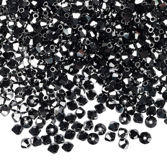 3mm - Preciosa Czech - Jet Hematite x2 - 48 pk - Faceted Bicone Crystal