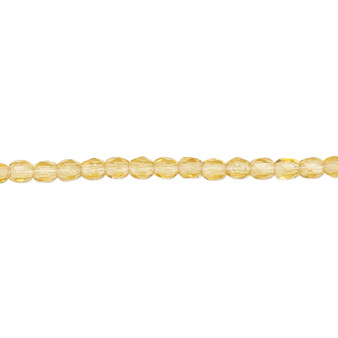 3mm - Czech - Honey - Strand (approx 130 beads) - Faceted Round Fire Polished Glass