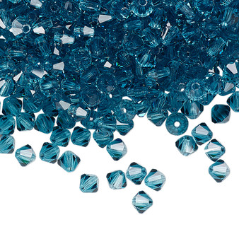 4mm - Preciosa Czech - Indicolite - 48pk - Faceted Bicone Crystal