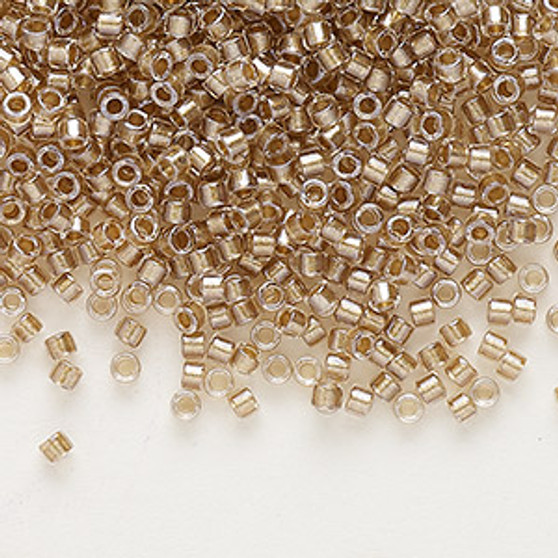 DB0907 - 11/0 - Miyuki Delica - Colour Lined Champagne - 50gms - Cylinder Seed Beads