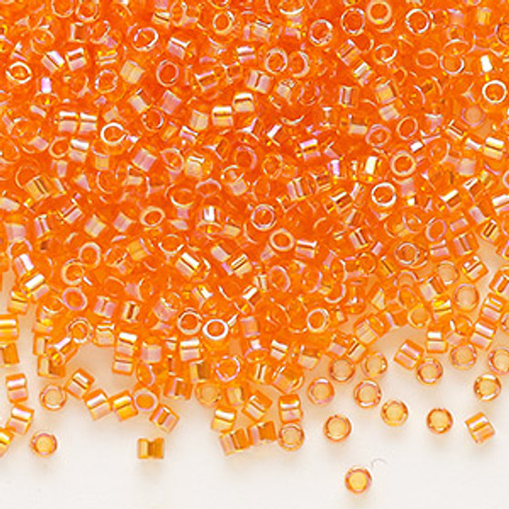 DB0151 - 11/0 - Miyuki Delica - Transparent Tangerine AB - 50gms - Cylinder Seed Beads