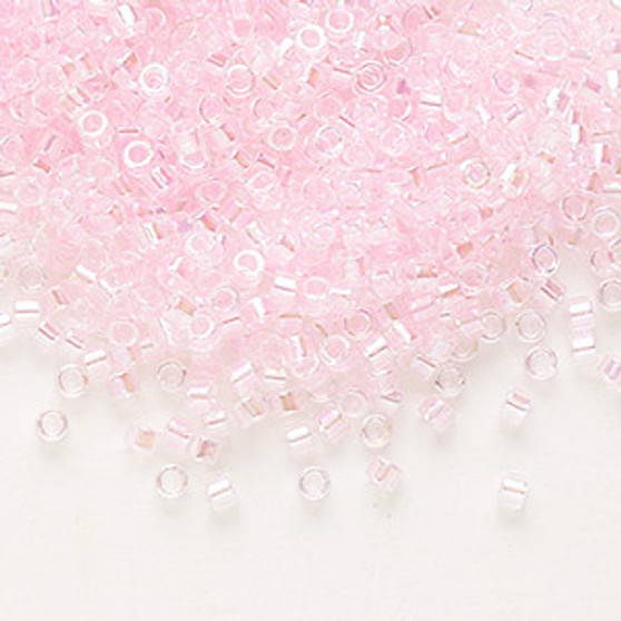 DB0071 - 11/0 - Miyuki Delica - Translucent Pink-lined Rainbow Pink - 50gms - Cylinder Seed Beads