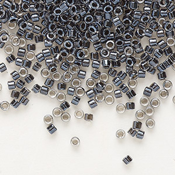 DB0925 - 11/0 - Miyuki Delica - Colour Lined Steel Grey - 50gms - Cylinder Seed Beads