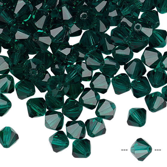 6mm - Preciosa Czech - Emerald - 24pk - Faceted Bicone Crystal
