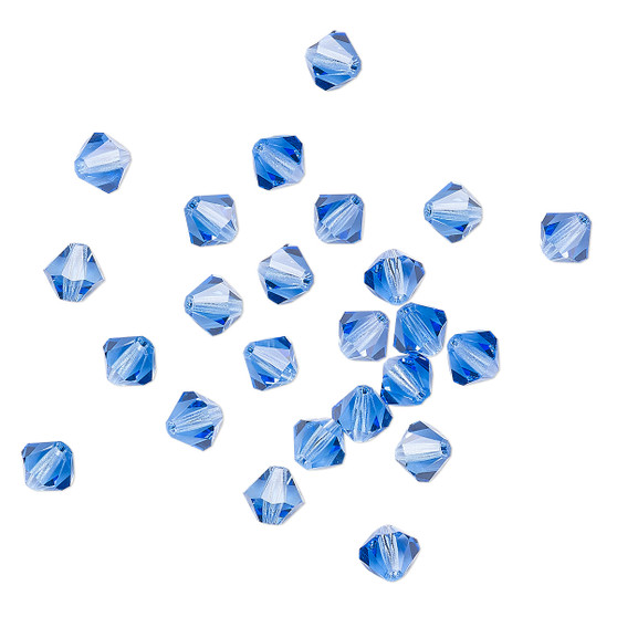 6mm - Preciosa Czech - Sapphire - 24pk - Faceted Bicone Crystal